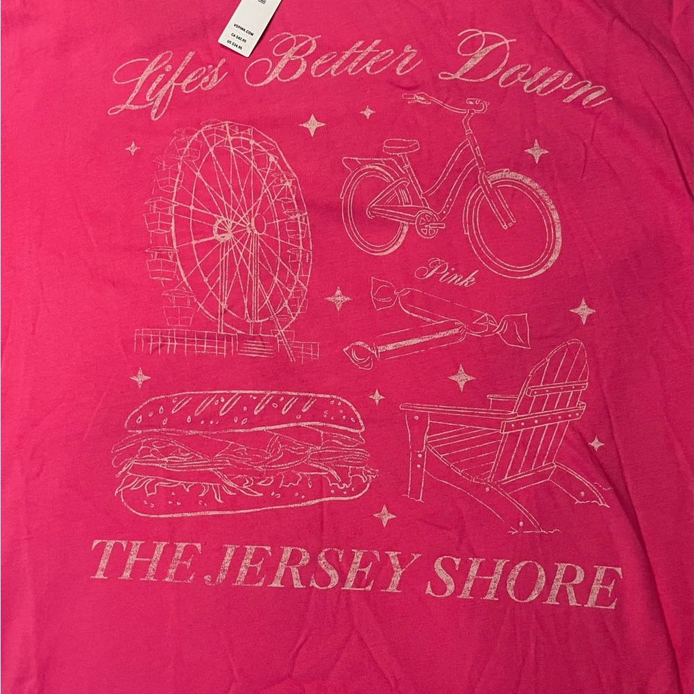 VS Pink Life’s Better Down the Jersey Shore campus tee